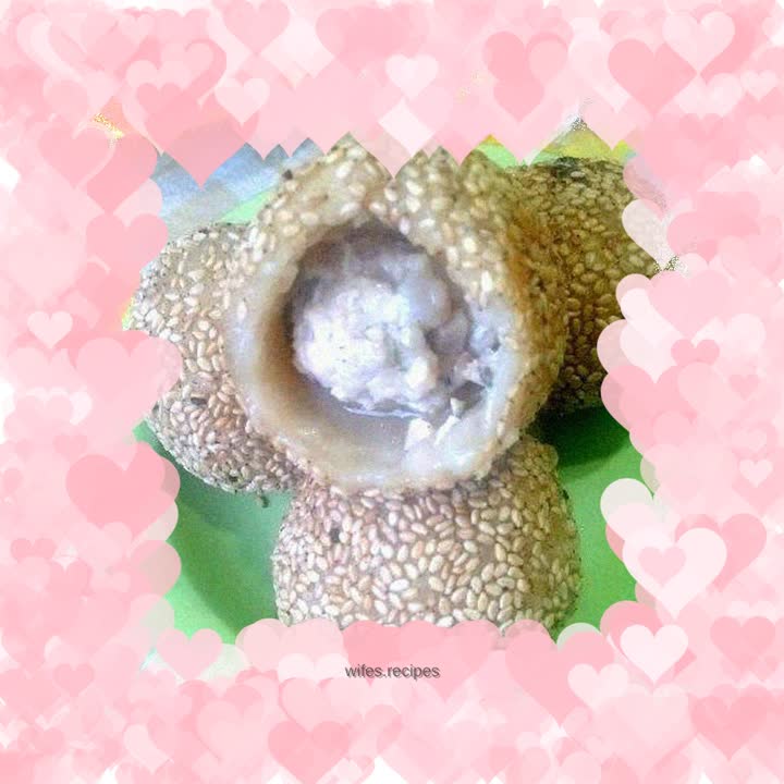 Pickled mustard and fresh meat sesame balls