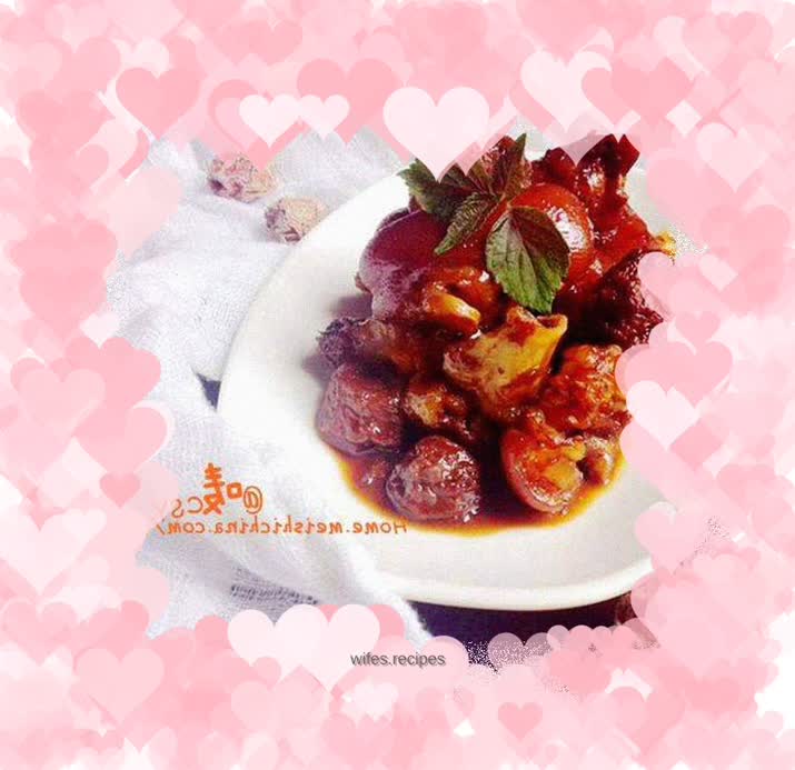 [Summer, sweet and sour appetizers on the table] Braised pork trotters with plums