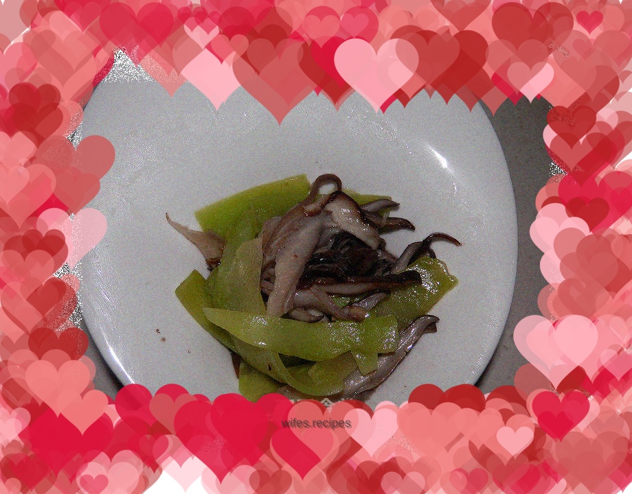Stir-fried bamboo shoots with oyster mushrooms
