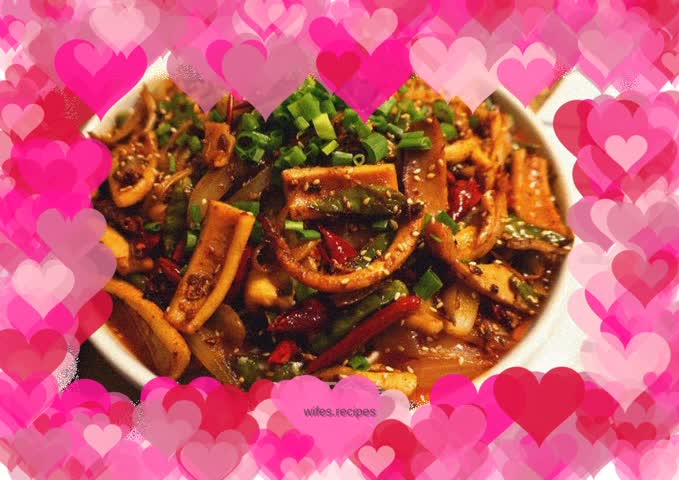 Homemade recipe for stir-fried squid