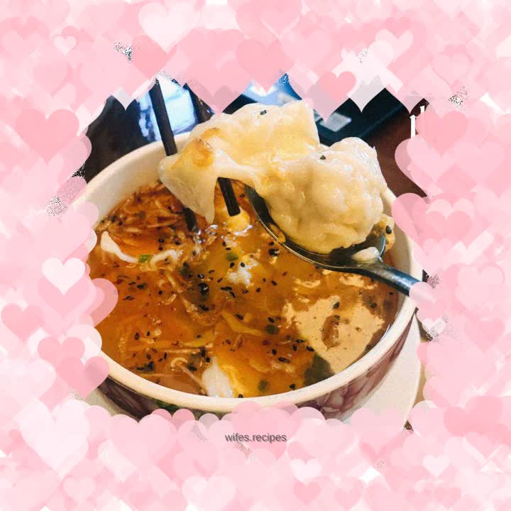 Chicken soup wontons come with homemade wonton wrappers