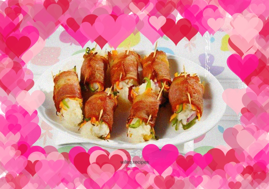 Bacon rice rolls