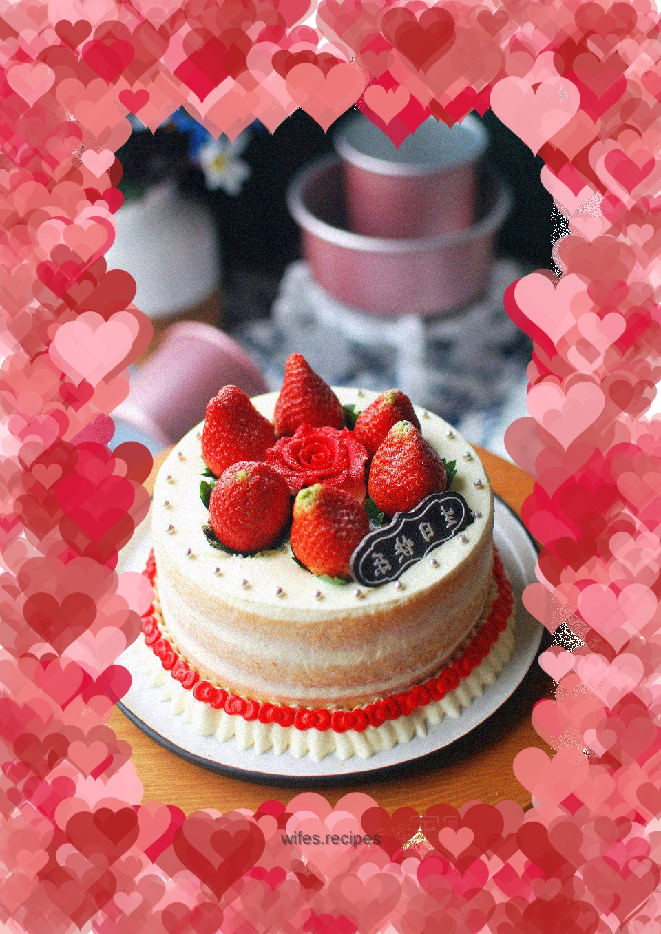 6-inch naked strawberry cake