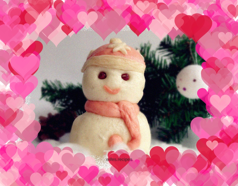 Snowman Bean Paste Bun