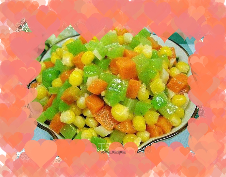 Let your baby fall in love with eating vegetables - colorful diced vegetables