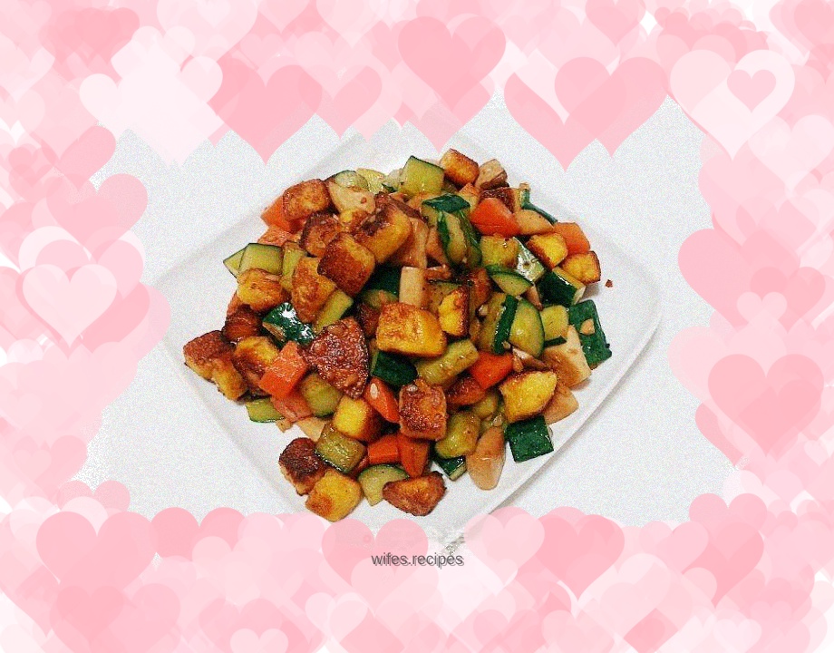 Stir-fried diced steamed buns