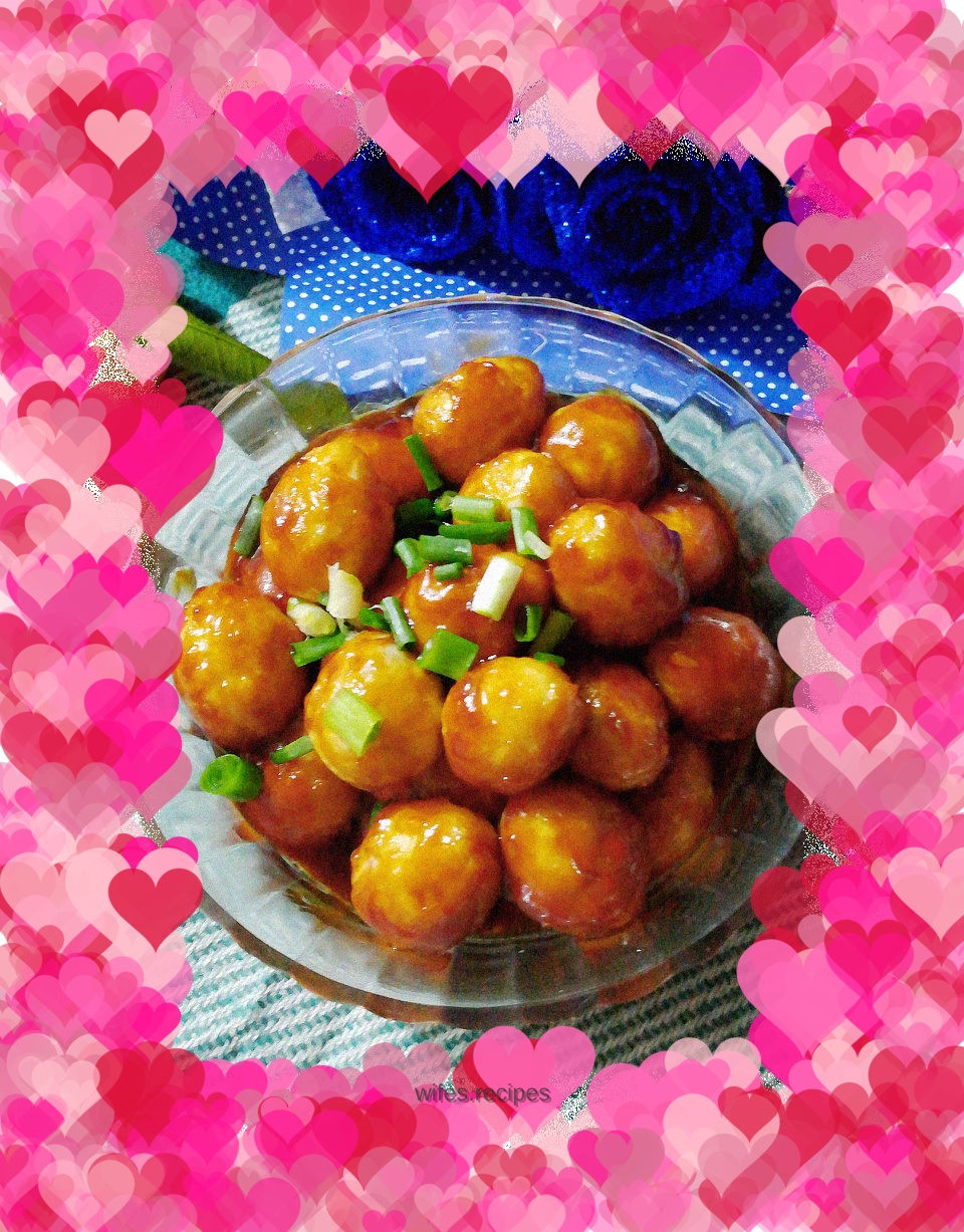 Sweet and sour quail eggs