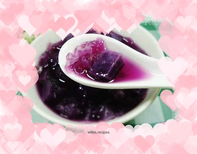 Beautiful and delicious purple temptation - Purple Sweet Potato and Tremella Soup
