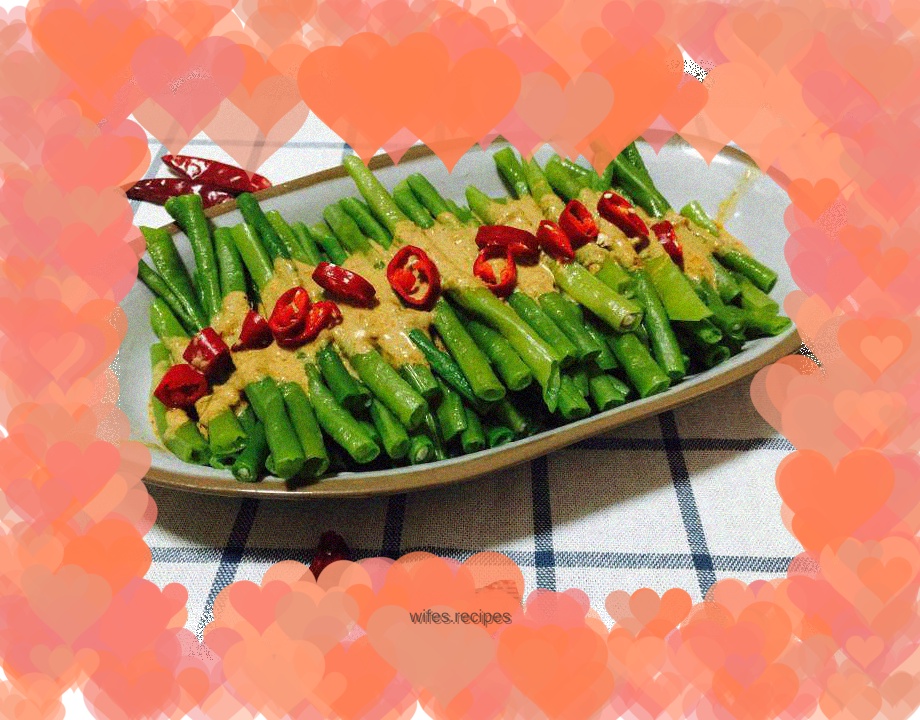 Long beans with sesame sauce