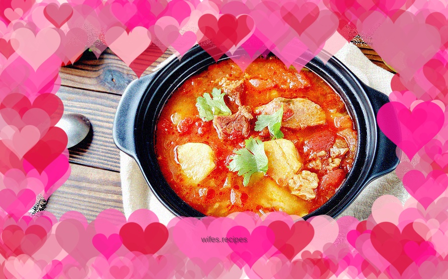 More than a little delicious, stewed beef brisket with tomatoes and potatoes