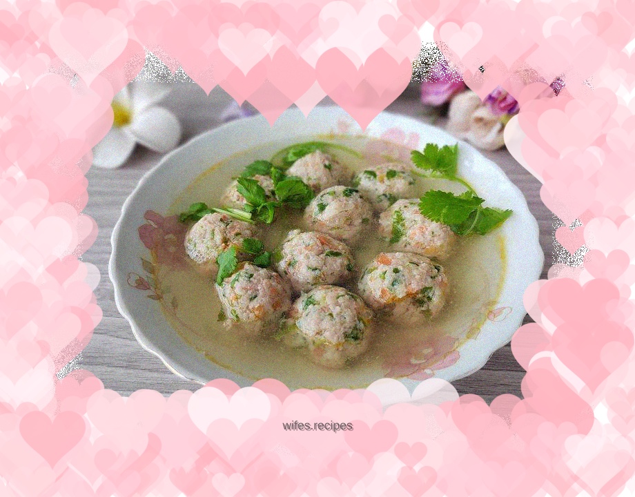 Water chestnut and coriander meatballs