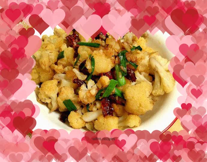 Large plate of cauliflower in dry pot