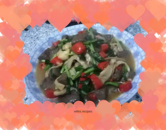 Home-cooked food - leek and duck blood