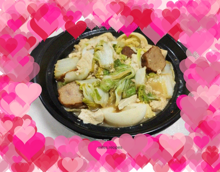 Casserole with cabbage and tofu