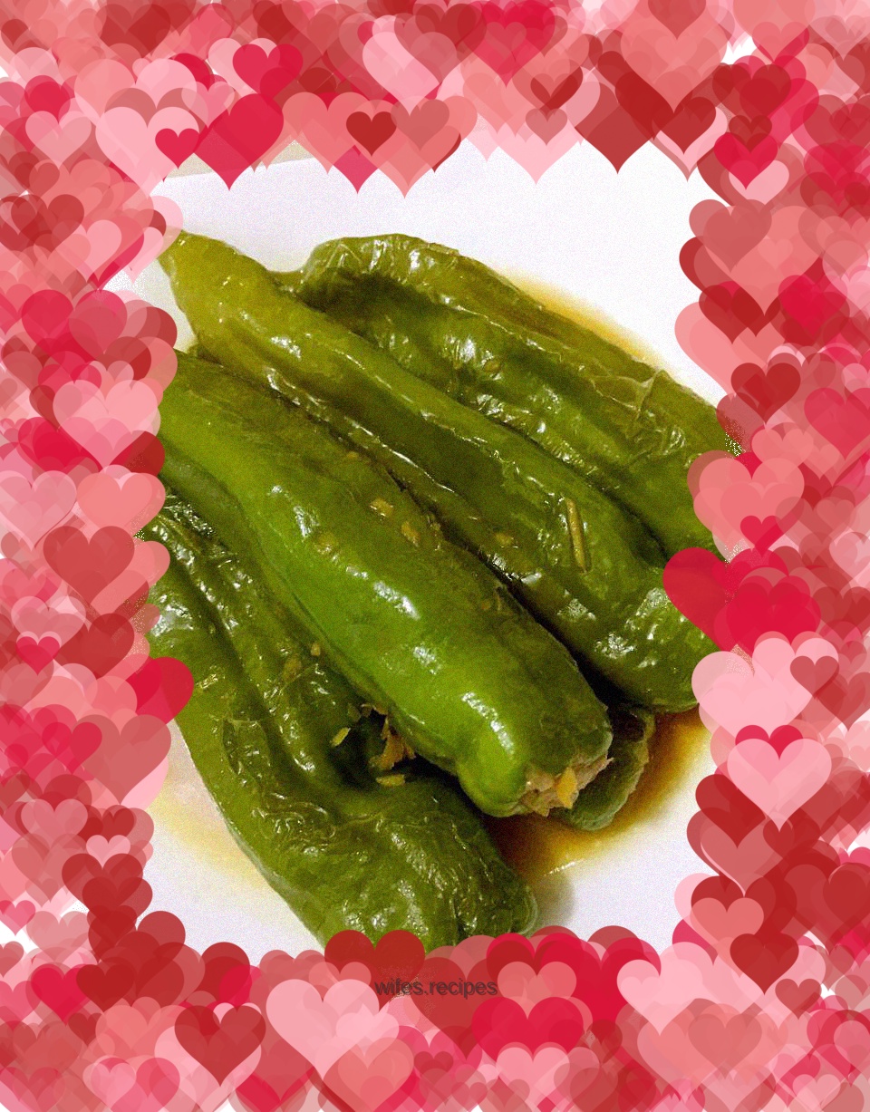 Tiger skin and green pepper stuffed with meat
