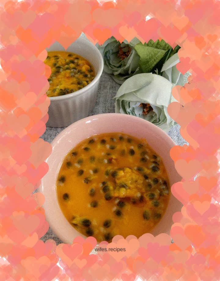 Passion fruit milk pudding