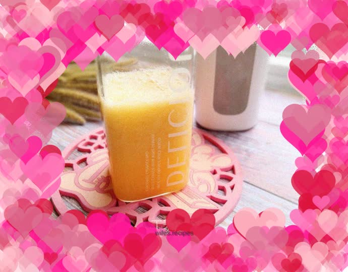 Yellow peach and orange milk drink