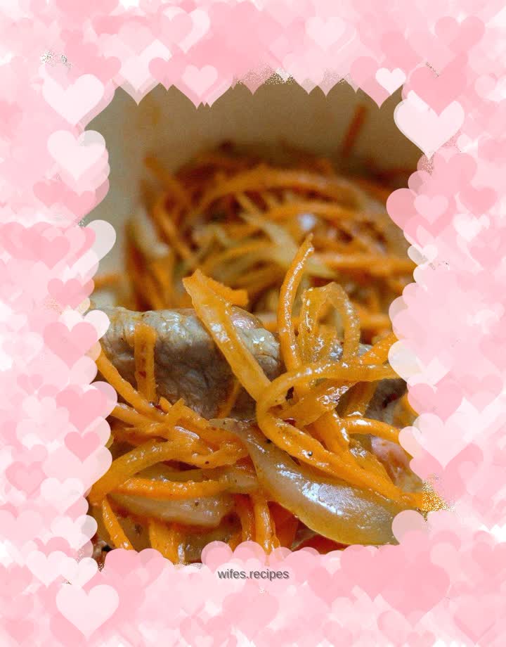 Shredded beef and carrots