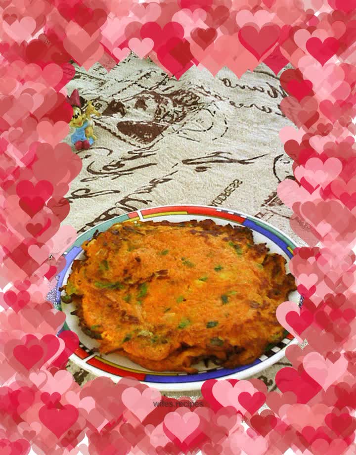 Onion-flavored pumpkin pancake