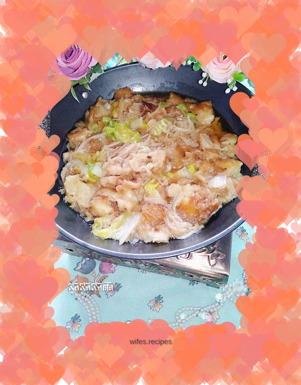 Stir-fried fried dough sticks with baby cabbage