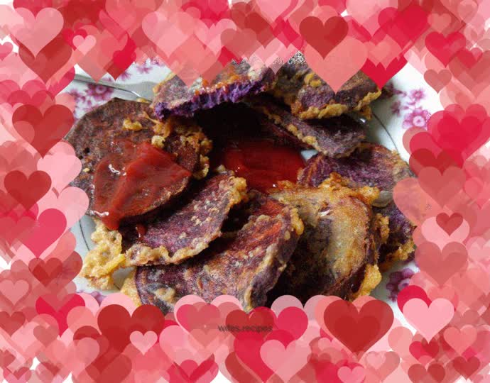 Crispy purple potato cake