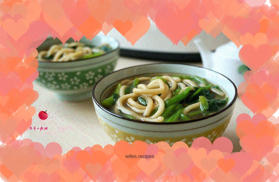 Spinach Hot Noodle Soup