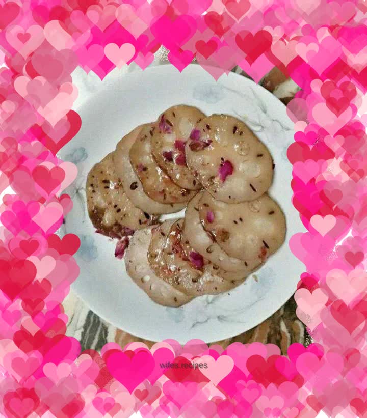 Rose glutinous rice and lotus root