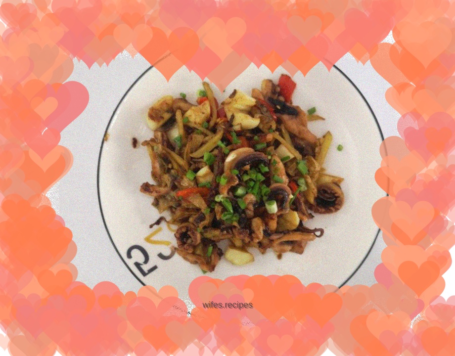 Stir-fried shredded squid