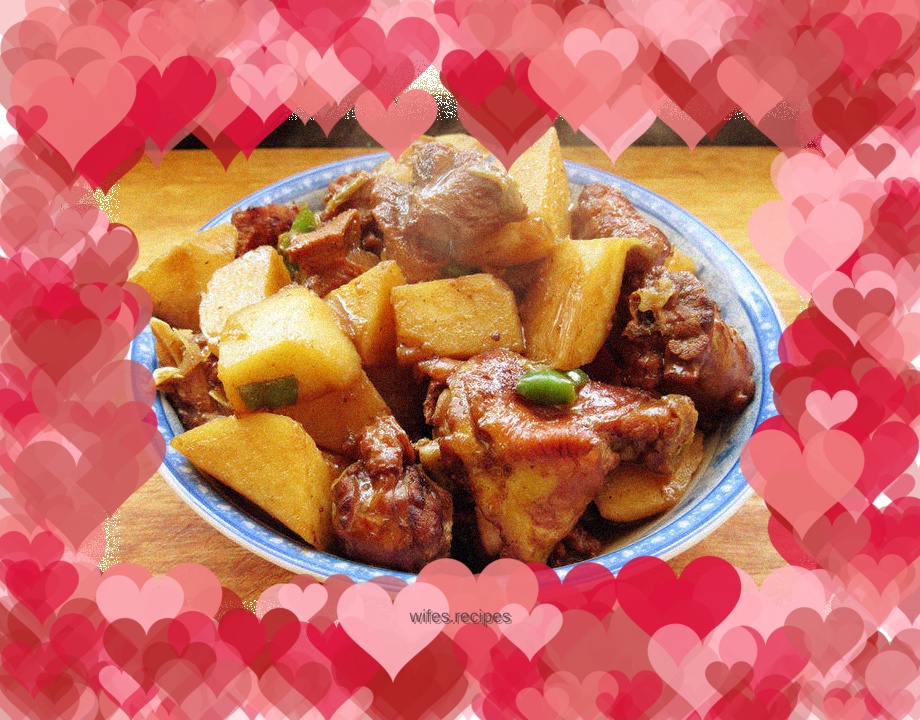 Chicken stewed with potatoes