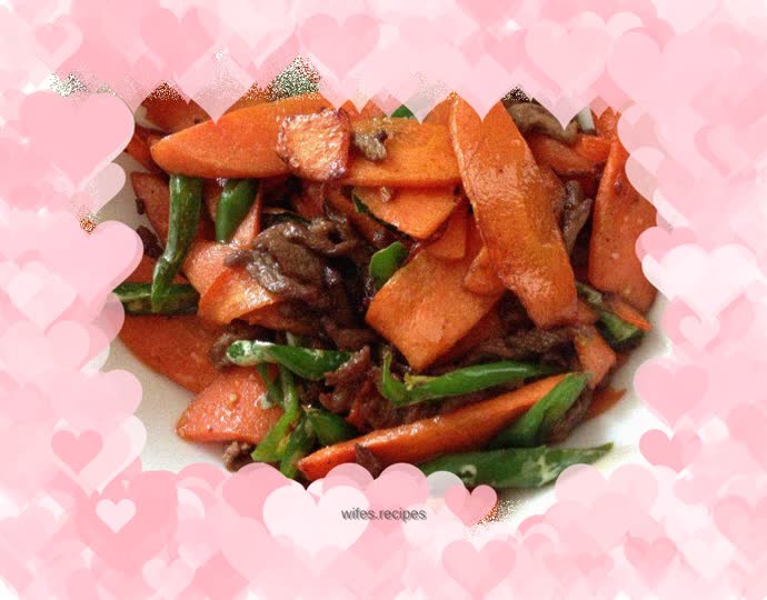 Stir-fried beef with carrots