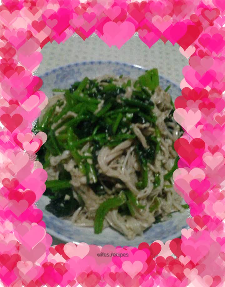 Jade with white jade (cold spinach and enoki mushrooms)