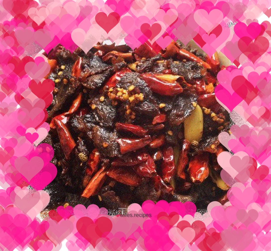 Beef with pepper and sesame seeds