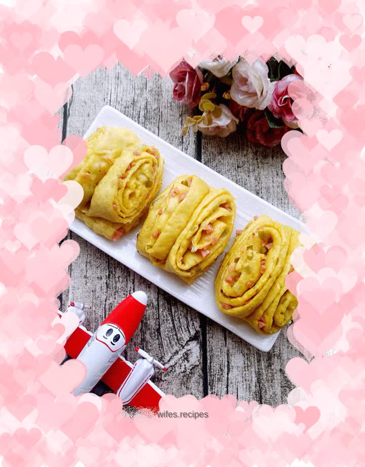 Chives, ham and pumpkin rolls