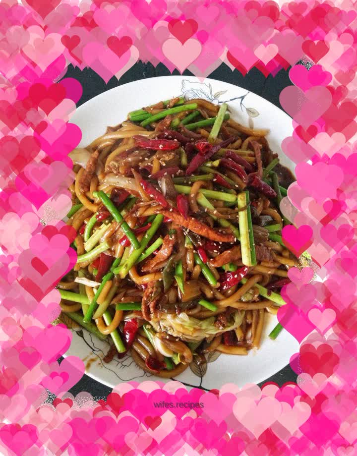 Unauthentic but delicious Xinjiang spicy fried rice noodles