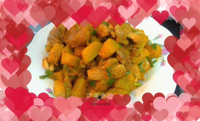 Stir-fried chicken with pumpkin