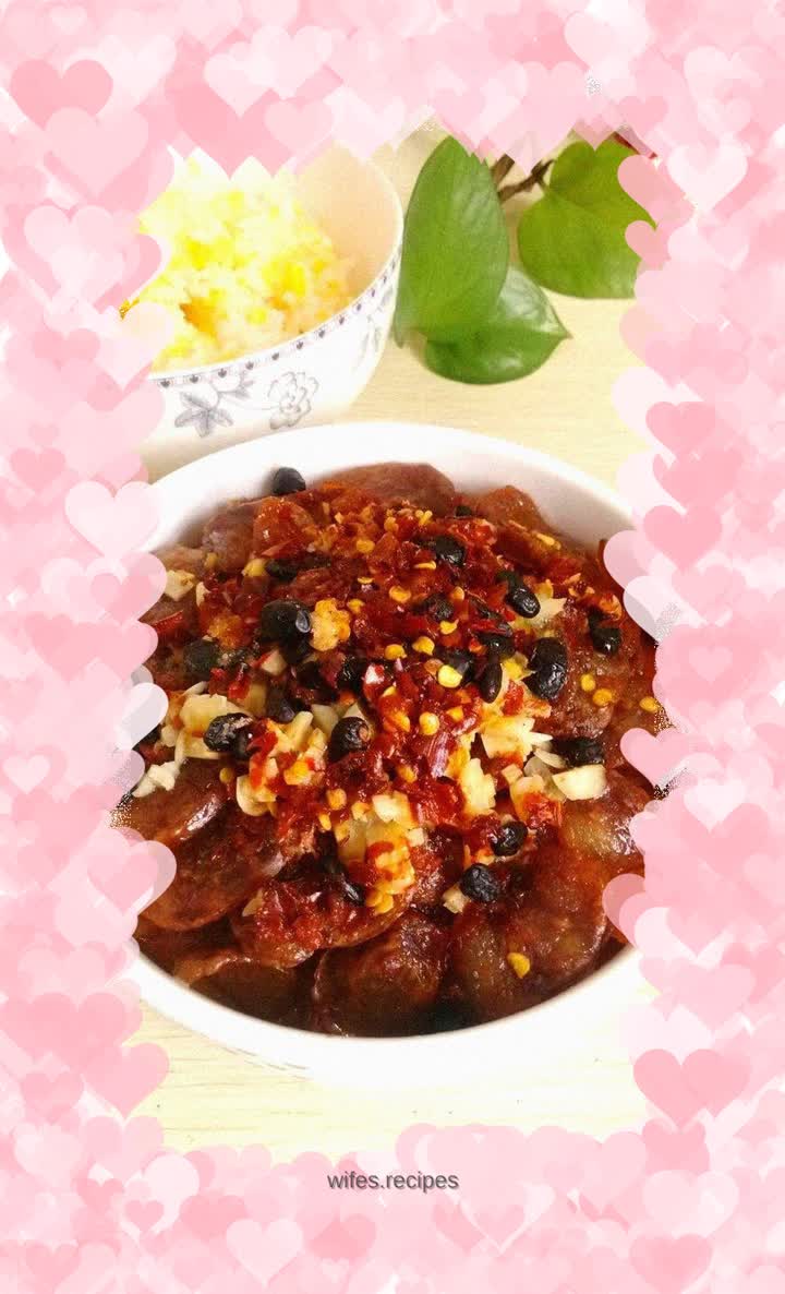 Electric steamer version - carrot, sausage and black bean rice