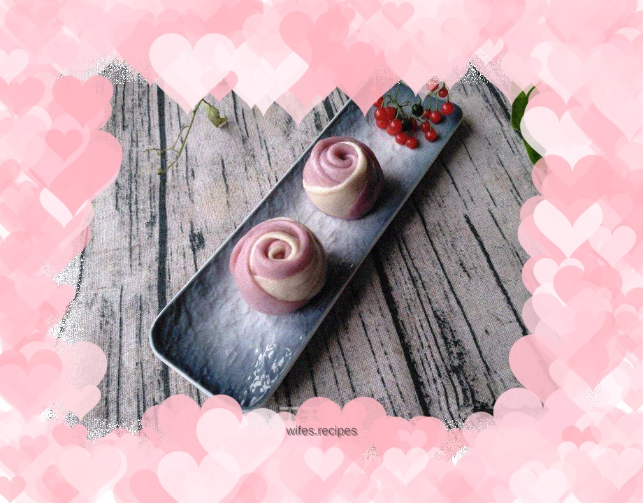 Two-color rose steamed buns