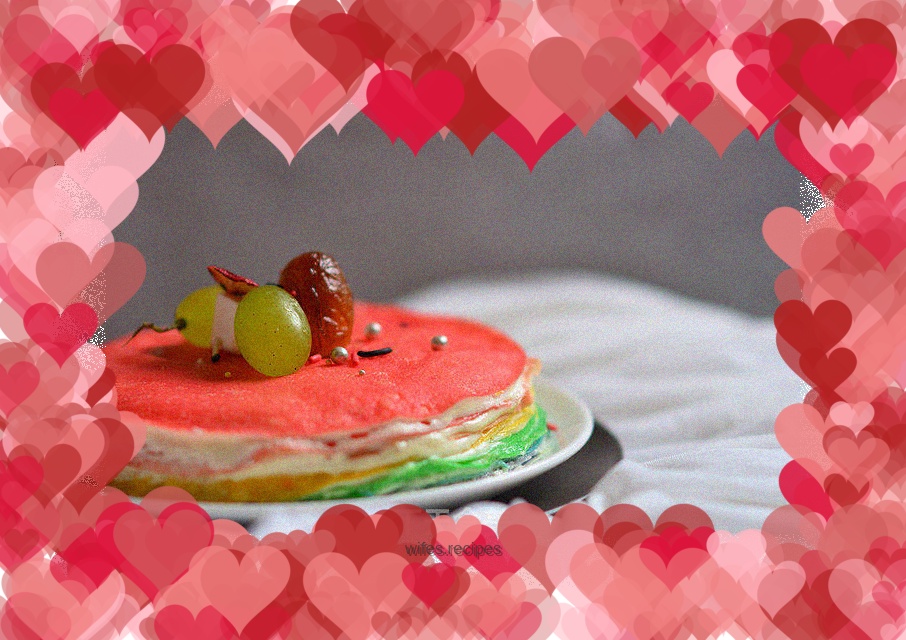 Colorful red layer cake