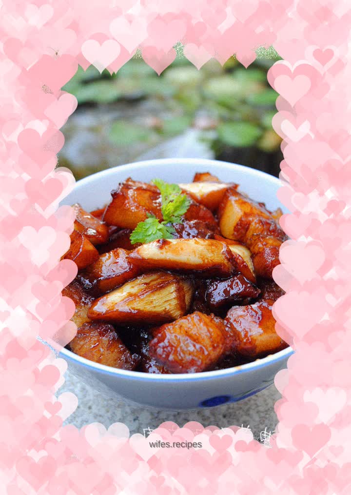 Wild rice pork belly in oyster sauce