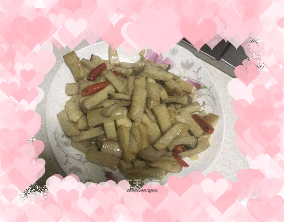 Stir-fried king oyster mushrooms