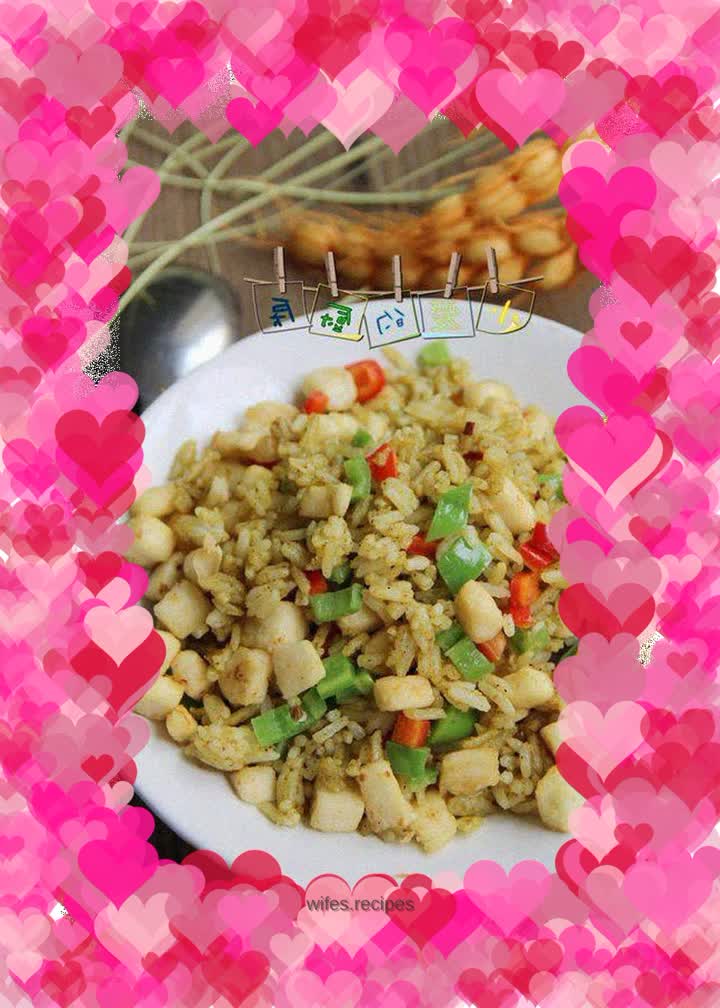 Fried buns with curry rice