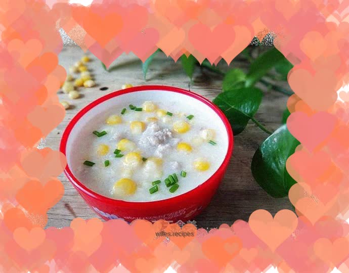 Minced meat corn soup