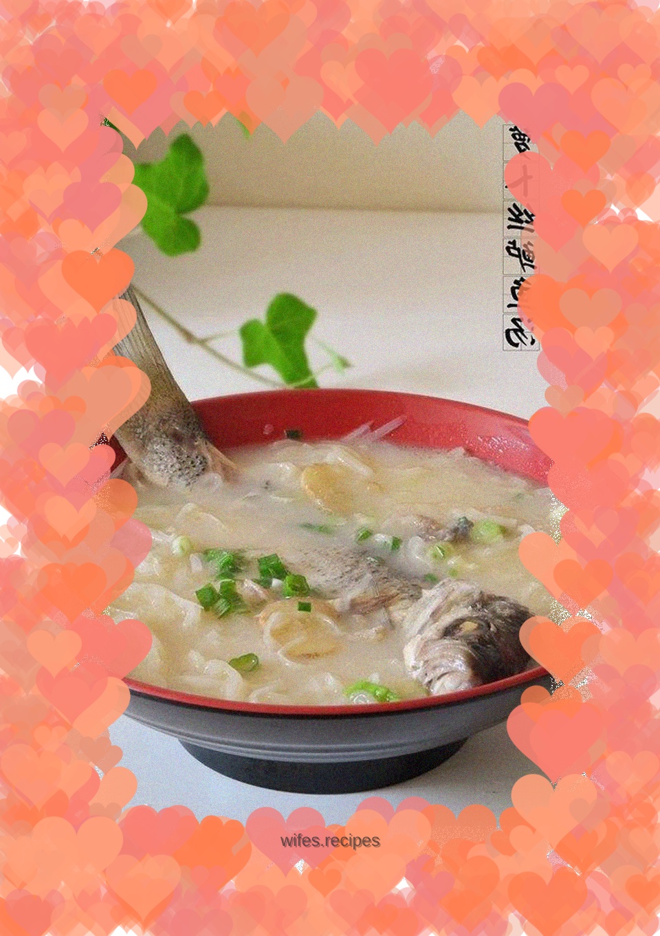 Shredded carrot and seabass soup