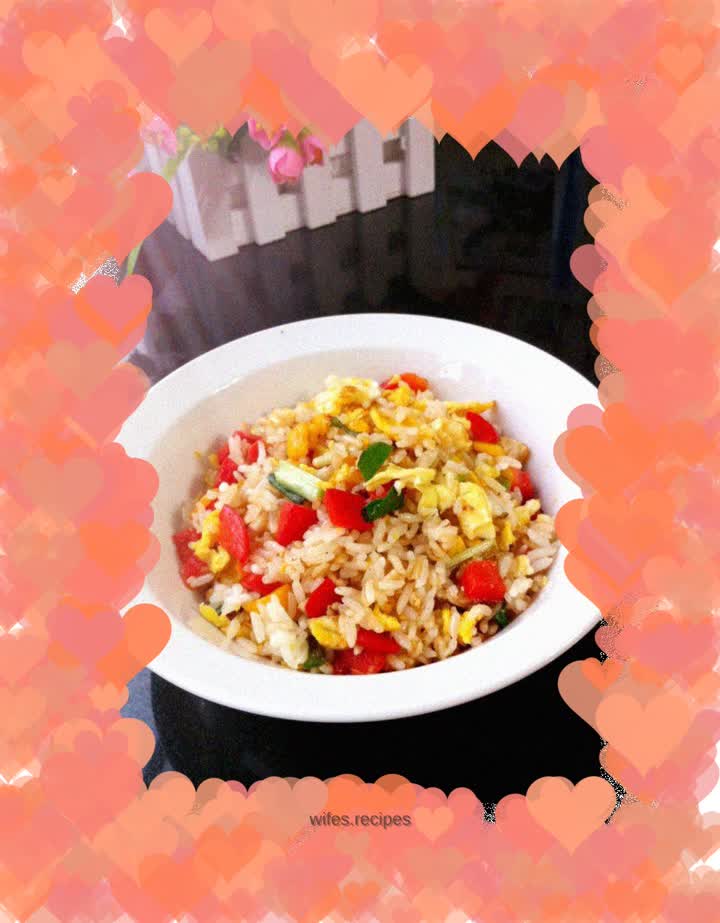 Fried rice with colored pepper and egg