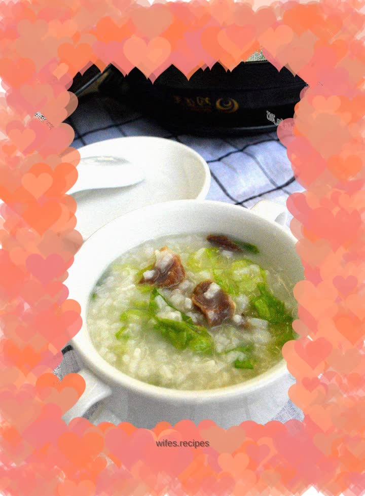 Lean pork and lettuce porridge