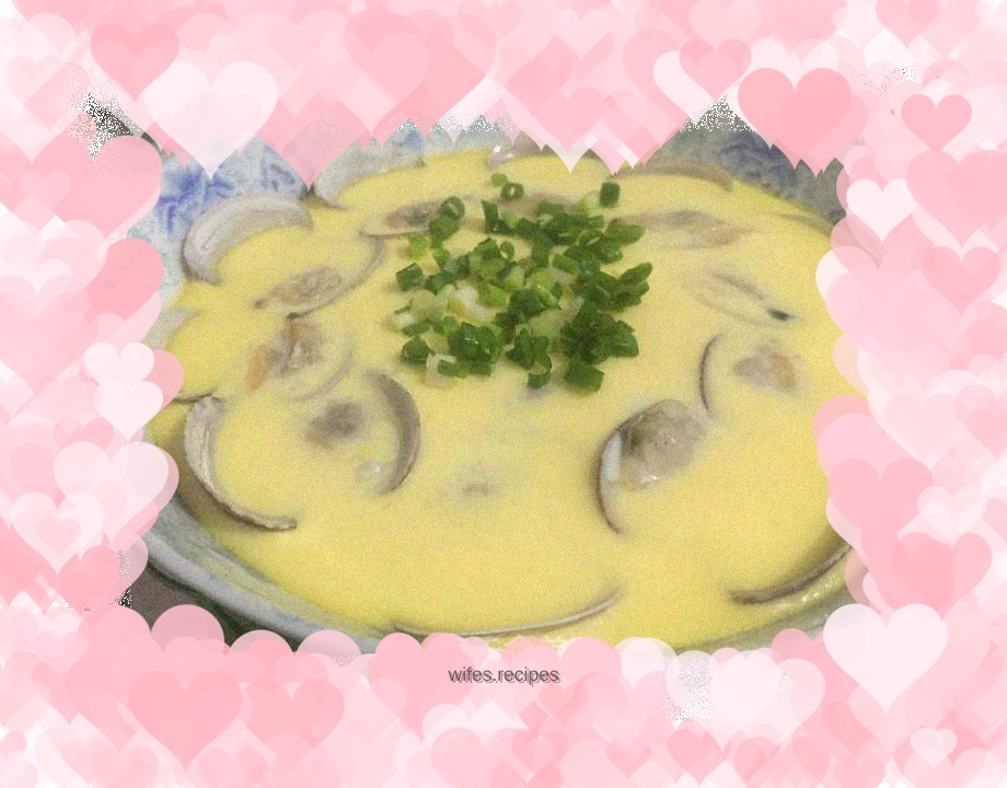 Steamed egg with clams