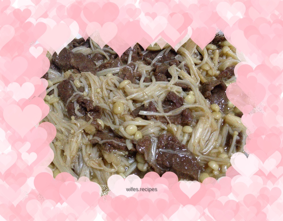 Stir-fried Beef with Enoki Mushrooms
