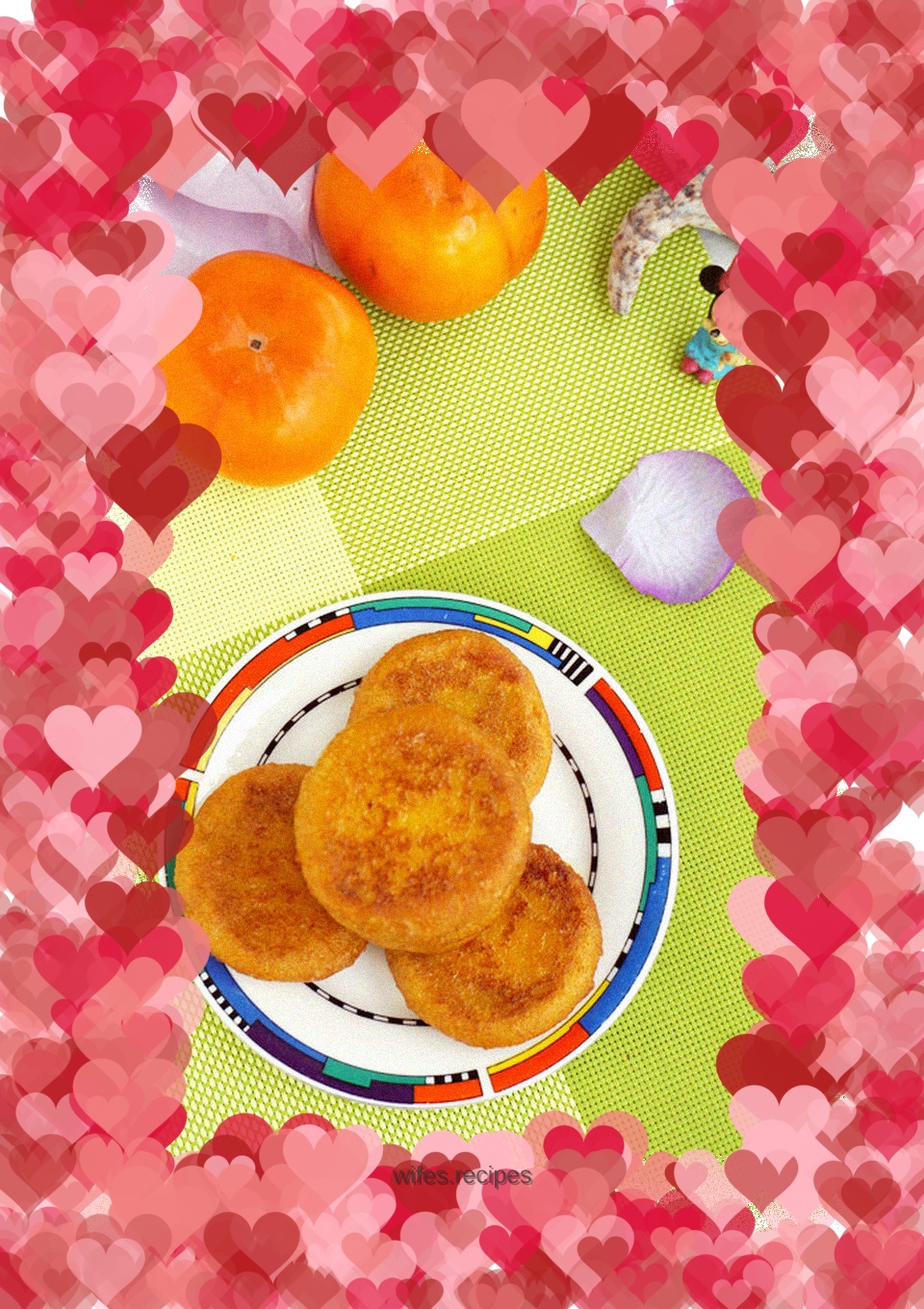 Soft glutinous bean paste persimmon cake