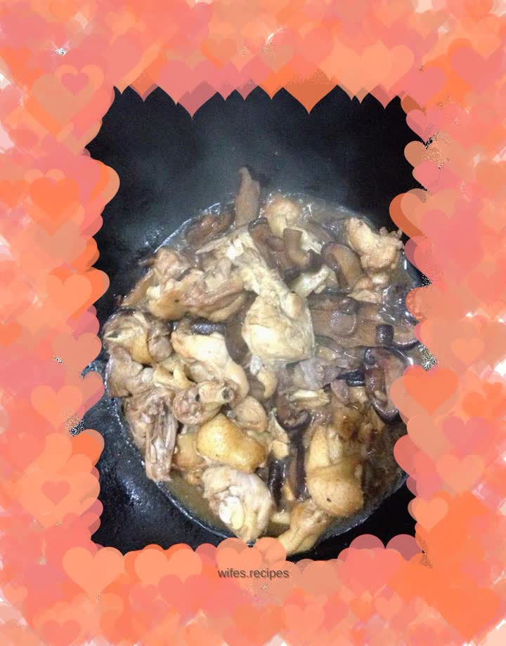 Simple version of braised chicken with mushrooms