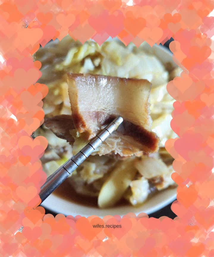 Pork slices and braised cabbage